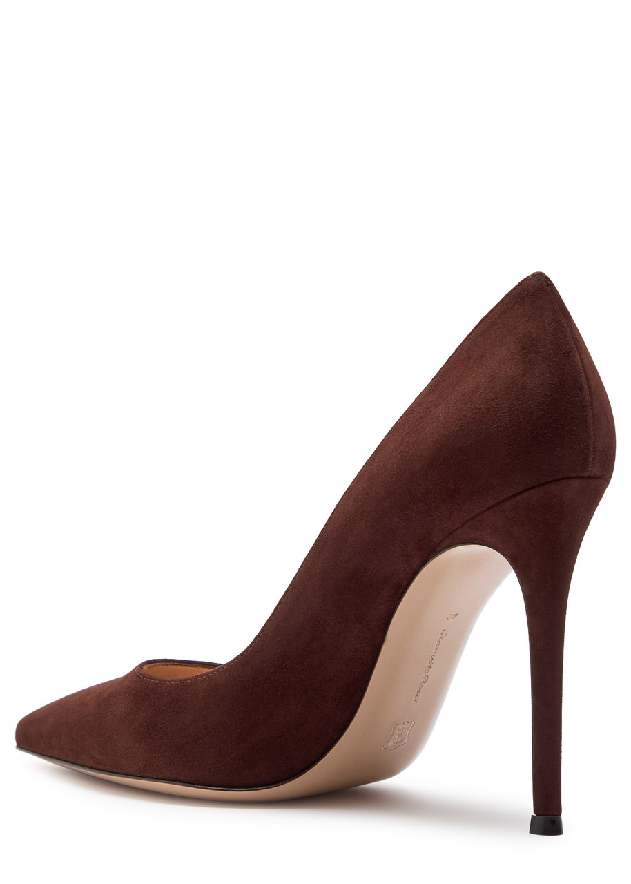 Gianvito Rossi 90mm Pointed-toe Suede Pumps In Brown