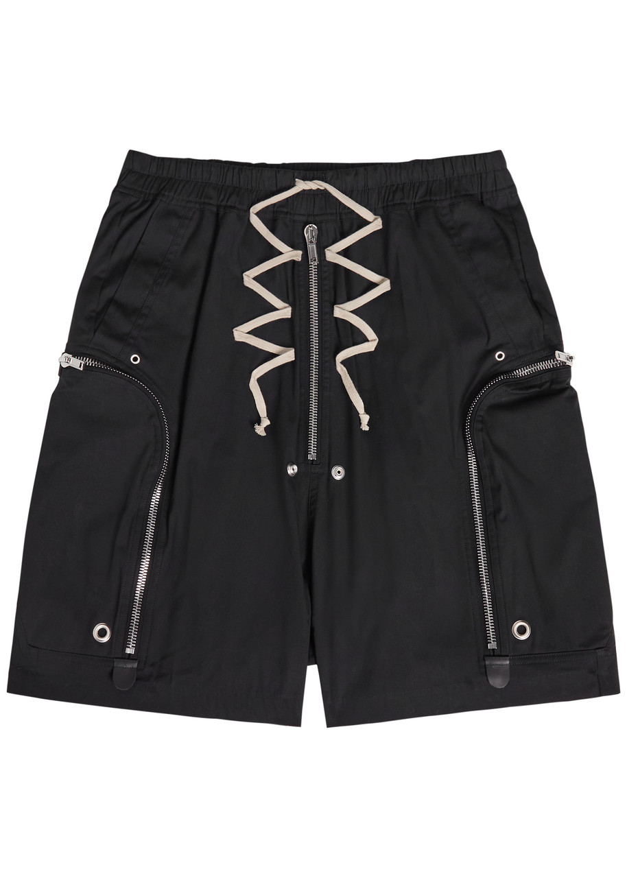 Rick Owens Bauhaus Bela Stretch-cotton Shorts In Black
