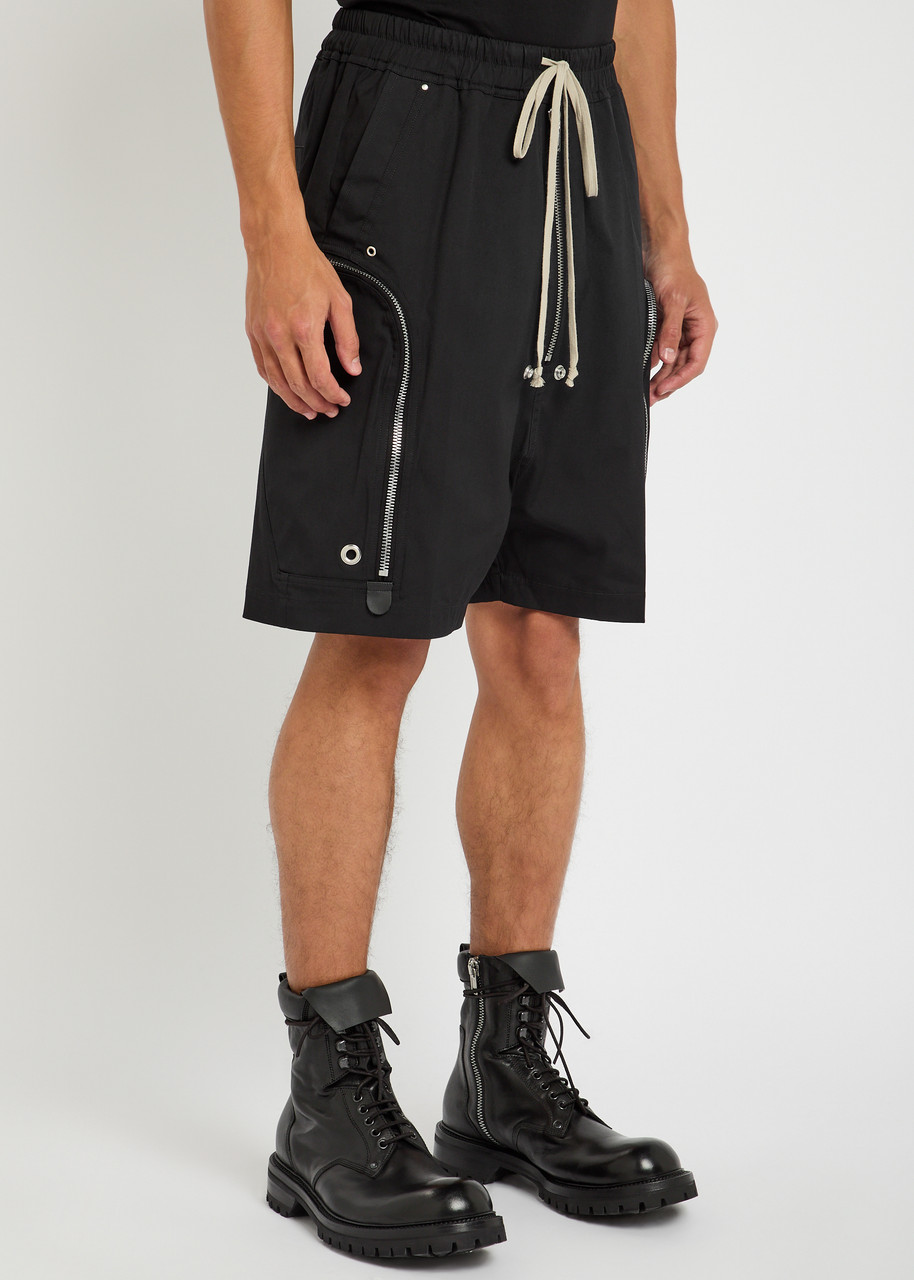 Rick Owens Bauhaus Bela Stretch-cotton Shorts In Black