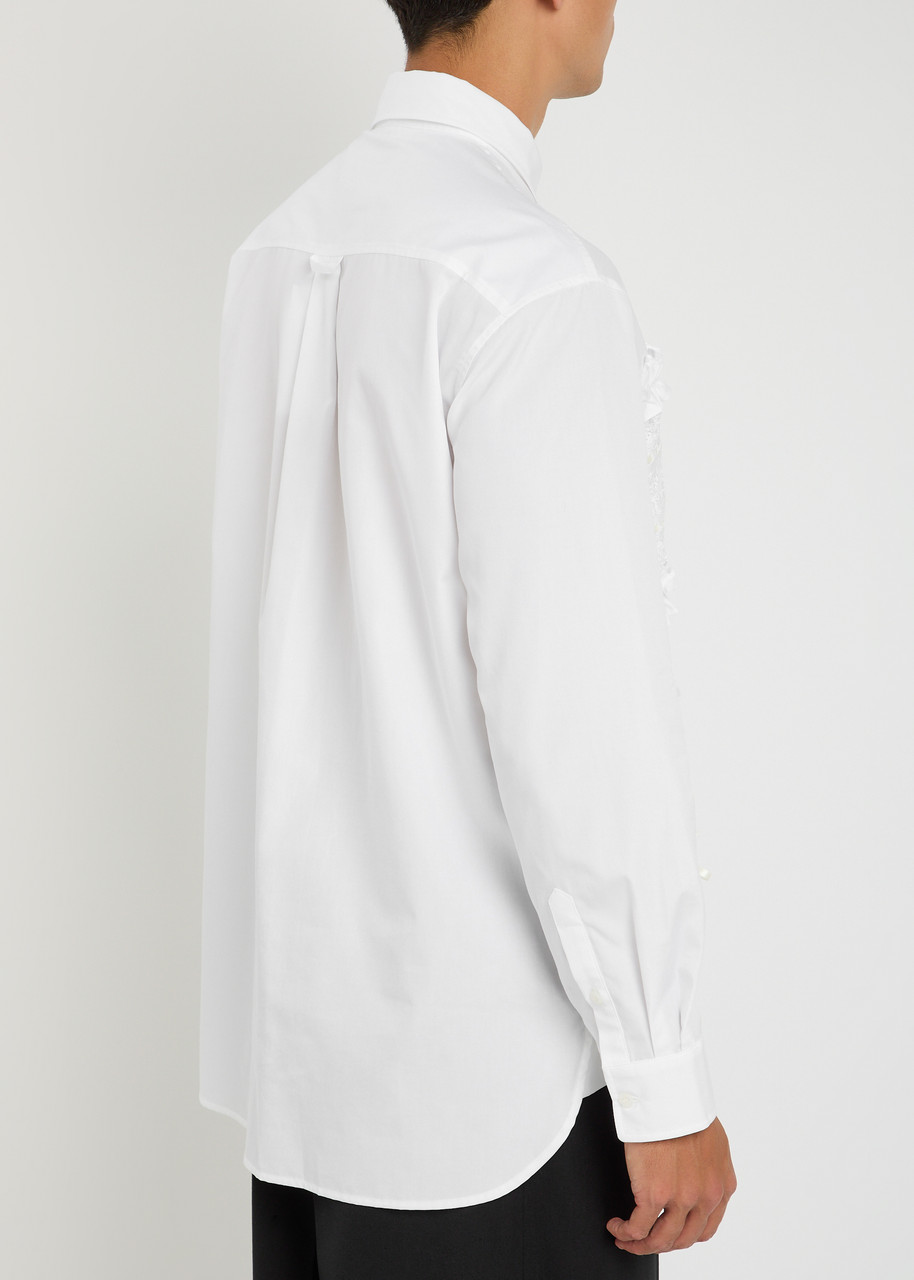  Simone Rocha Ruffled Panelled Cotton Shirt - White - Xl 
