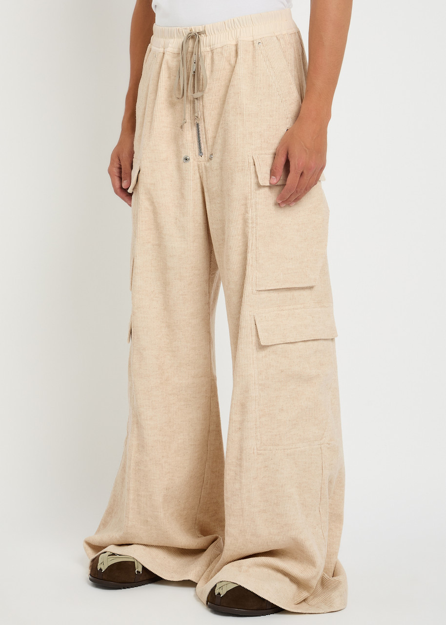 Rick Owens Cargobela Wide-leg Corduroy Cargo Trousers In Brown