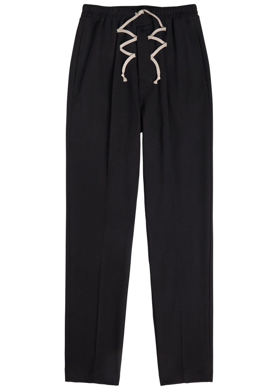 Rick Owens Tapered-leg Wool Trousers In Black