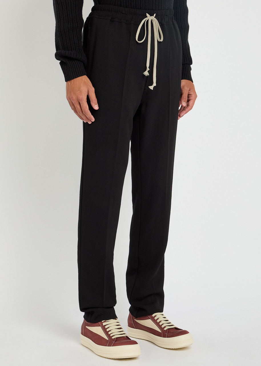 Rick Owens Tapered-leg Wool Trousers In Black
