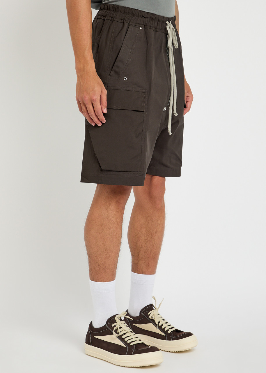 Rick Owens Cargobela Stretch-cotton Shorts In Gray