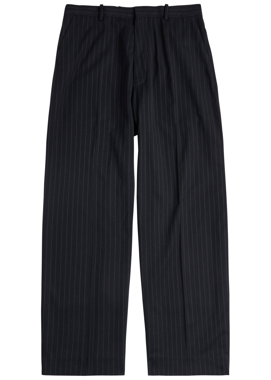 Acne Studios Pinstriped Woven Tailored Trousers In Blue