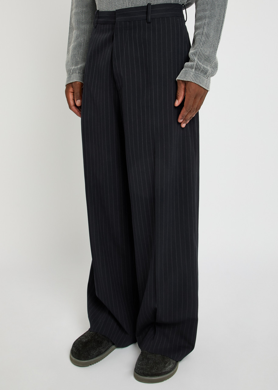 Acne Studios Pinstriped Woven Tailored Trousers In Blue