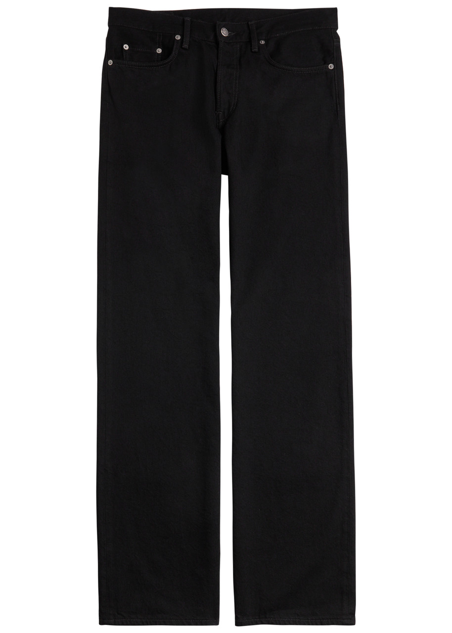 Acne Studios Denim Trousers With Belt Loops In Black