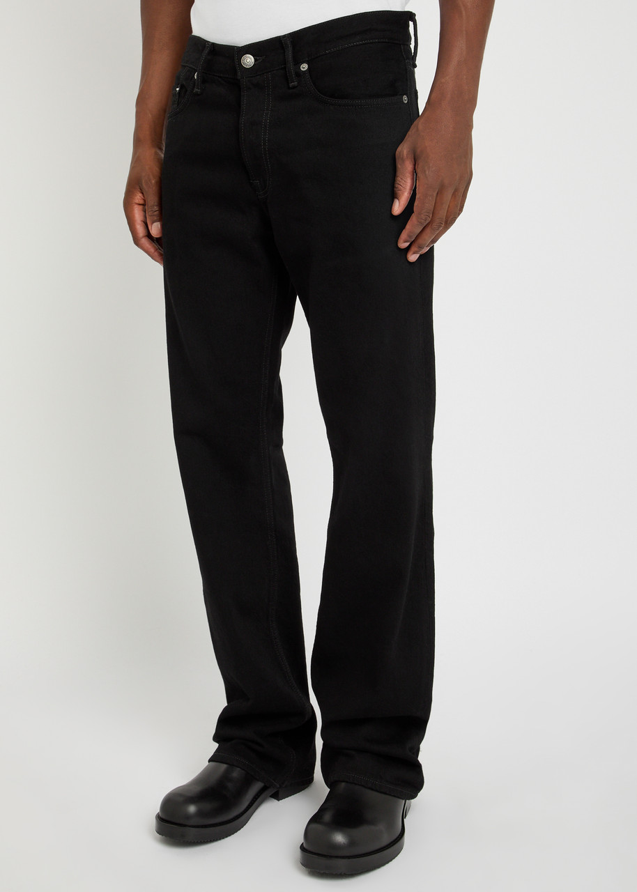 Acne Studios Denim Trousers With Belt Loops In Black