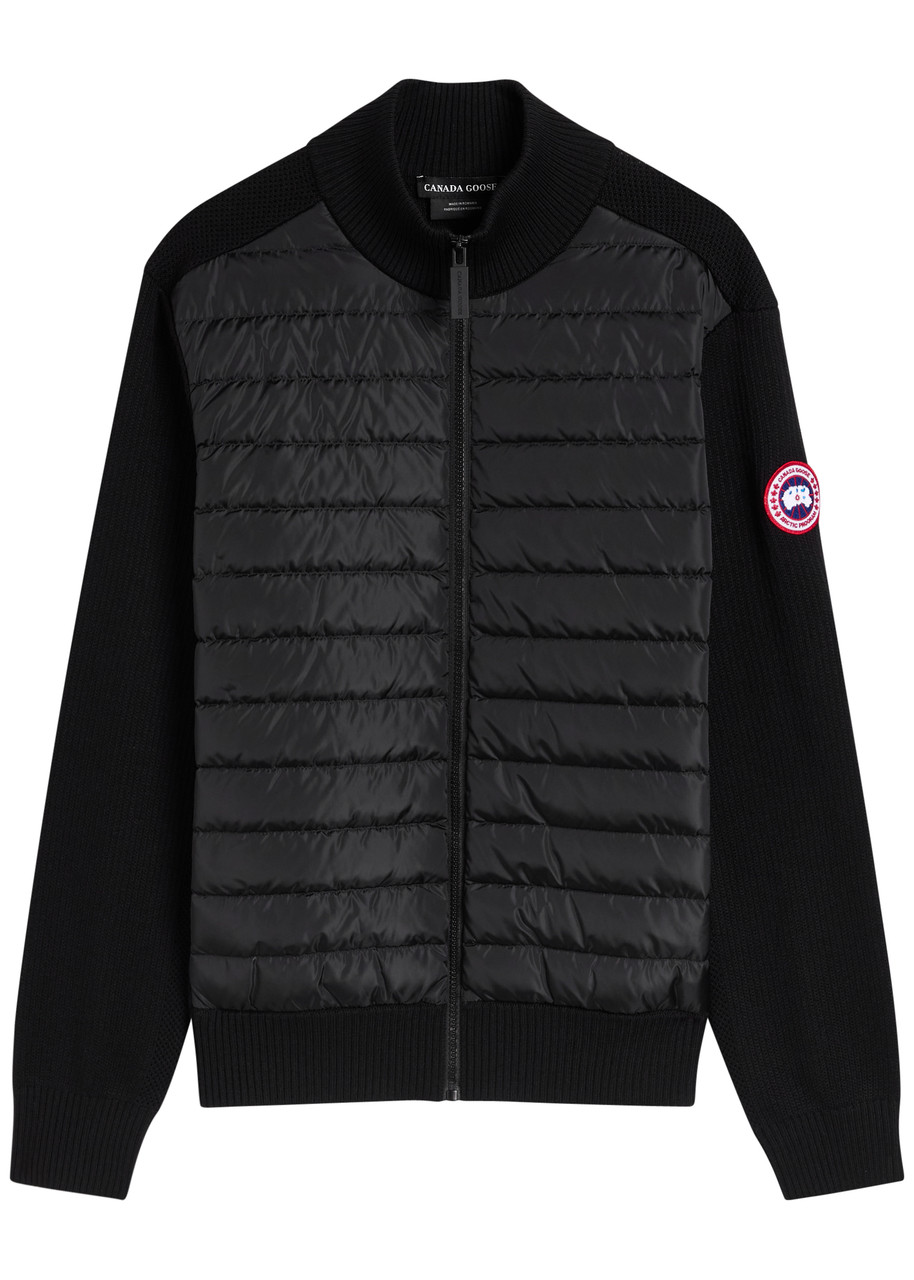 Canada Goose Hybridge Quilted Shell And Wool Jacket In Black