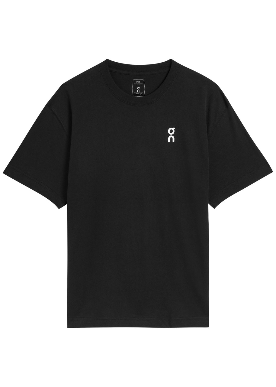 On Mens Black Perform All Day Logo-print Cott T-shirt Xl In Black
