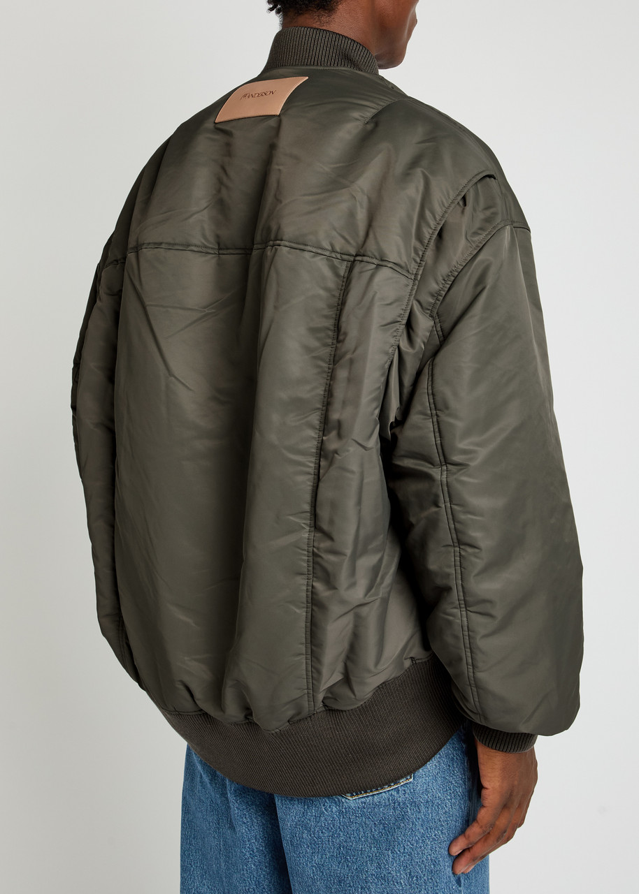  Jw Anderson Oversized Curved Hem Bomber Jacket - Steel - L 