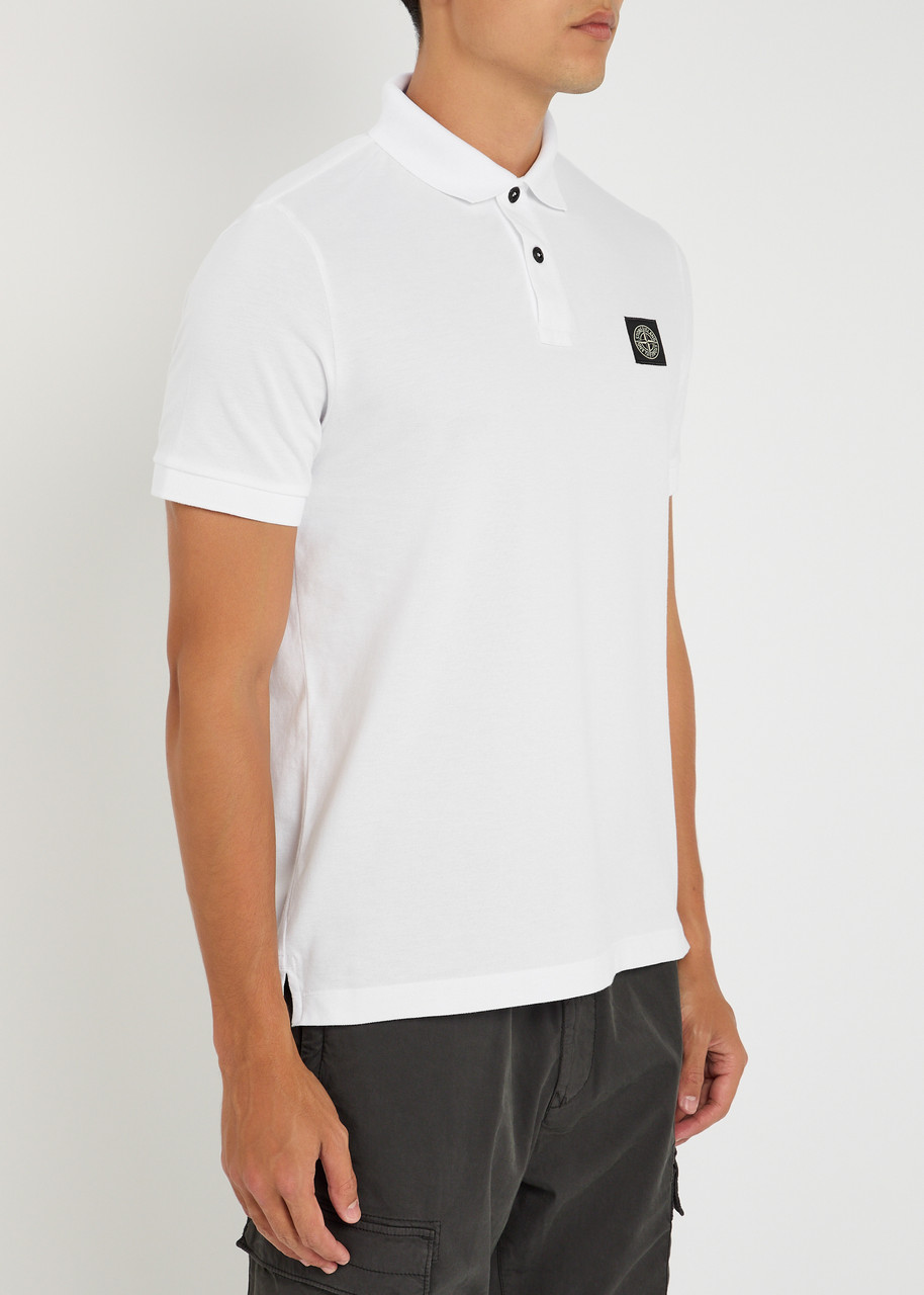 Stone Island Short Sleeve Polo Shirt In White