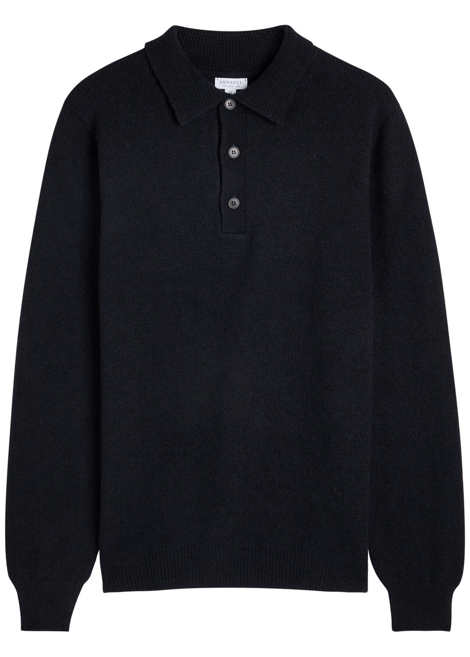 Sunspel Lambs-wool Jumper In Blue
