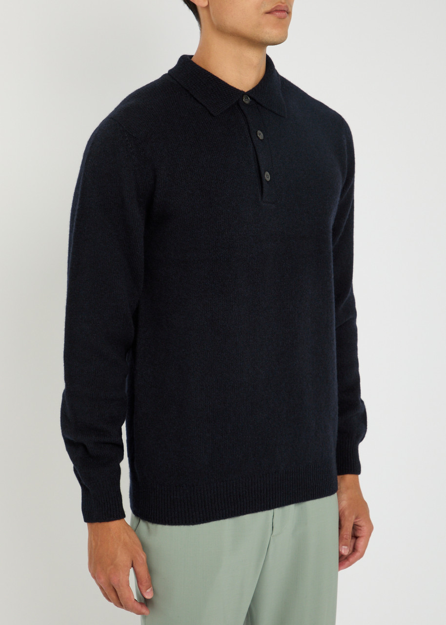 Sunspel Lambs-wool Jumper In Blue