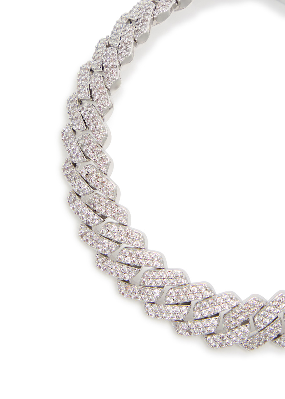  Cernucci Iced Prong Cuban Bracelet - Silver - One Size 