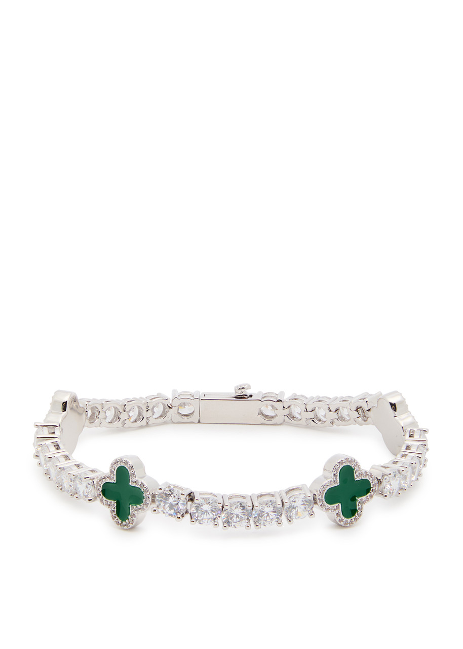 Cernucci Green Motif Tennis Bracelet