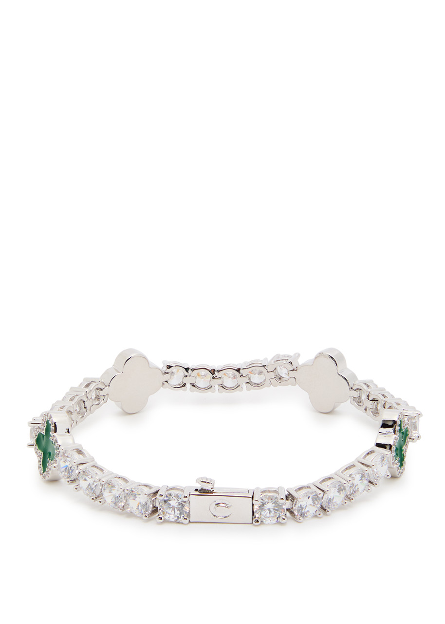  Cernucci Green Motif Tennis Bracelet - One Size 