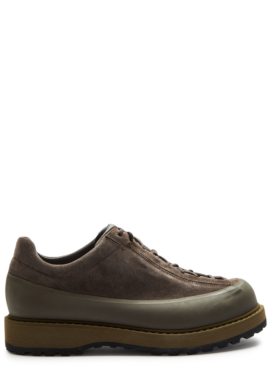 Stone Island Lace-up Suede Sneakers In Green