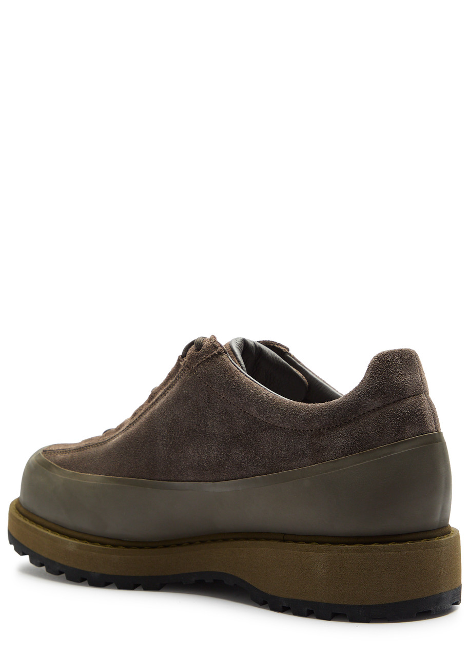 Stone Island Lace-up Suede Sneakers In Green