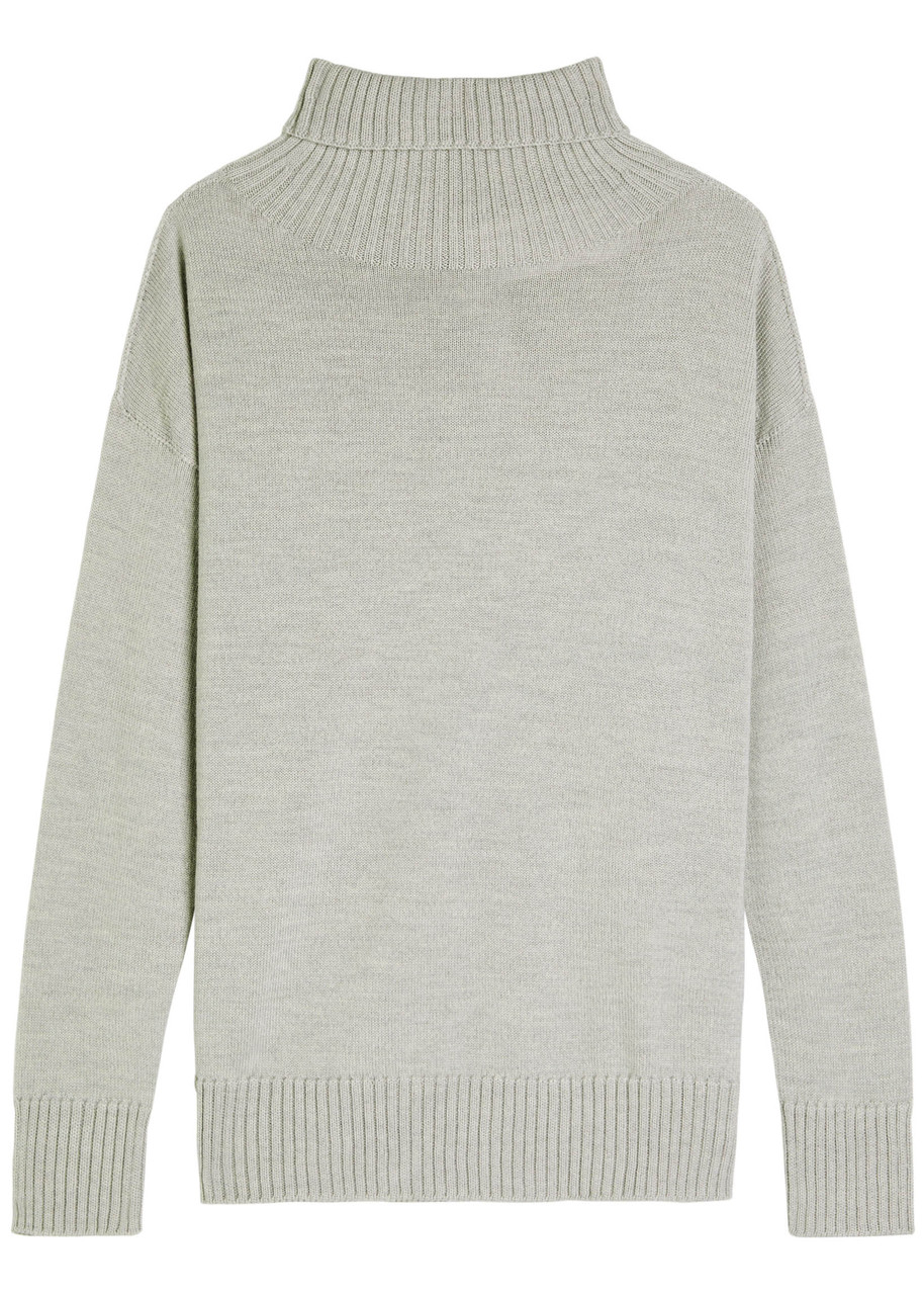 Mm Mino Turtle-neck Wool Jumper In Green