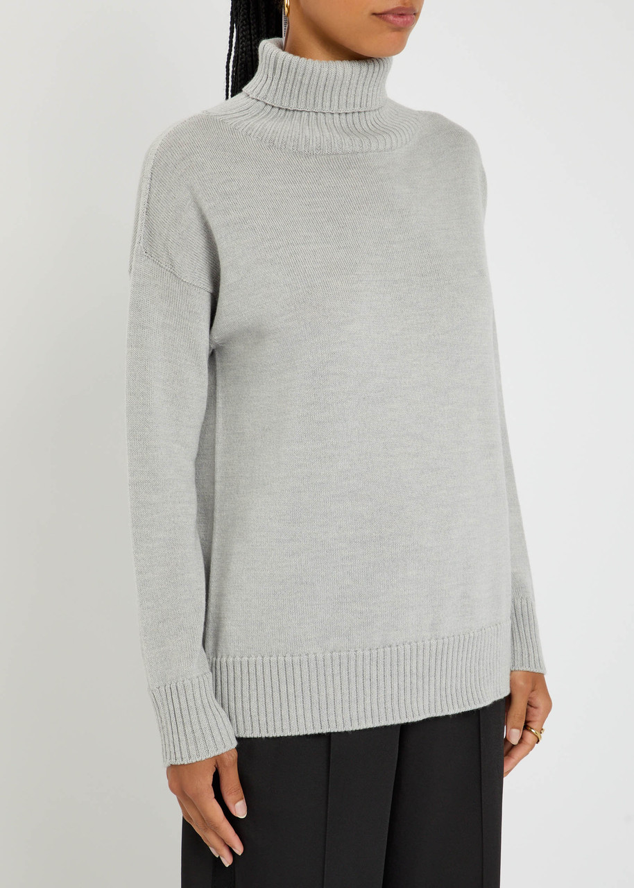 Mm Mino Turtle-neck Wool Jumper In Green