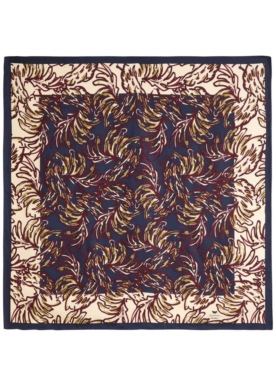 Weekend Max Mara Onestro Printed Silk Scarf In Multi