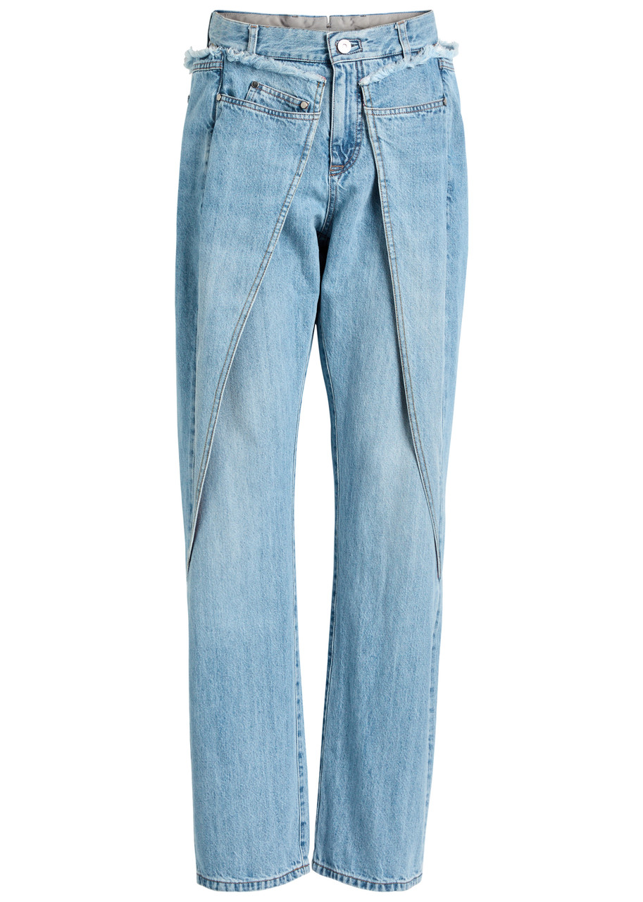 Bettter Wrap Panelled Straight-leg Jeans In Blue