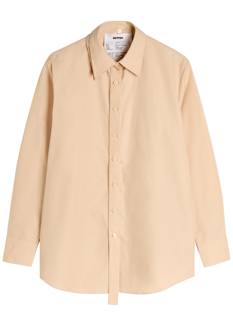 Bettter Ambrose Layered-effect Cotton-poplin Shirt In Gold
