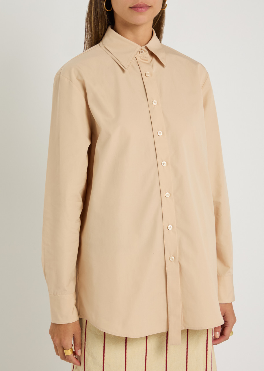 Bettter Ambrose Layered-effect Cotton-poplin Shirt In Gold