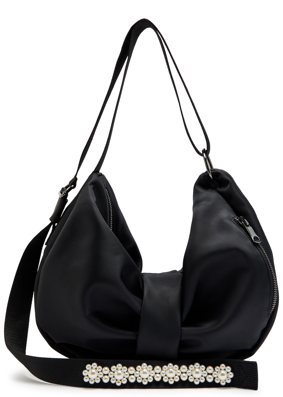 Simone Rocha Sling Bow Bag With Embroidered Bags In Black