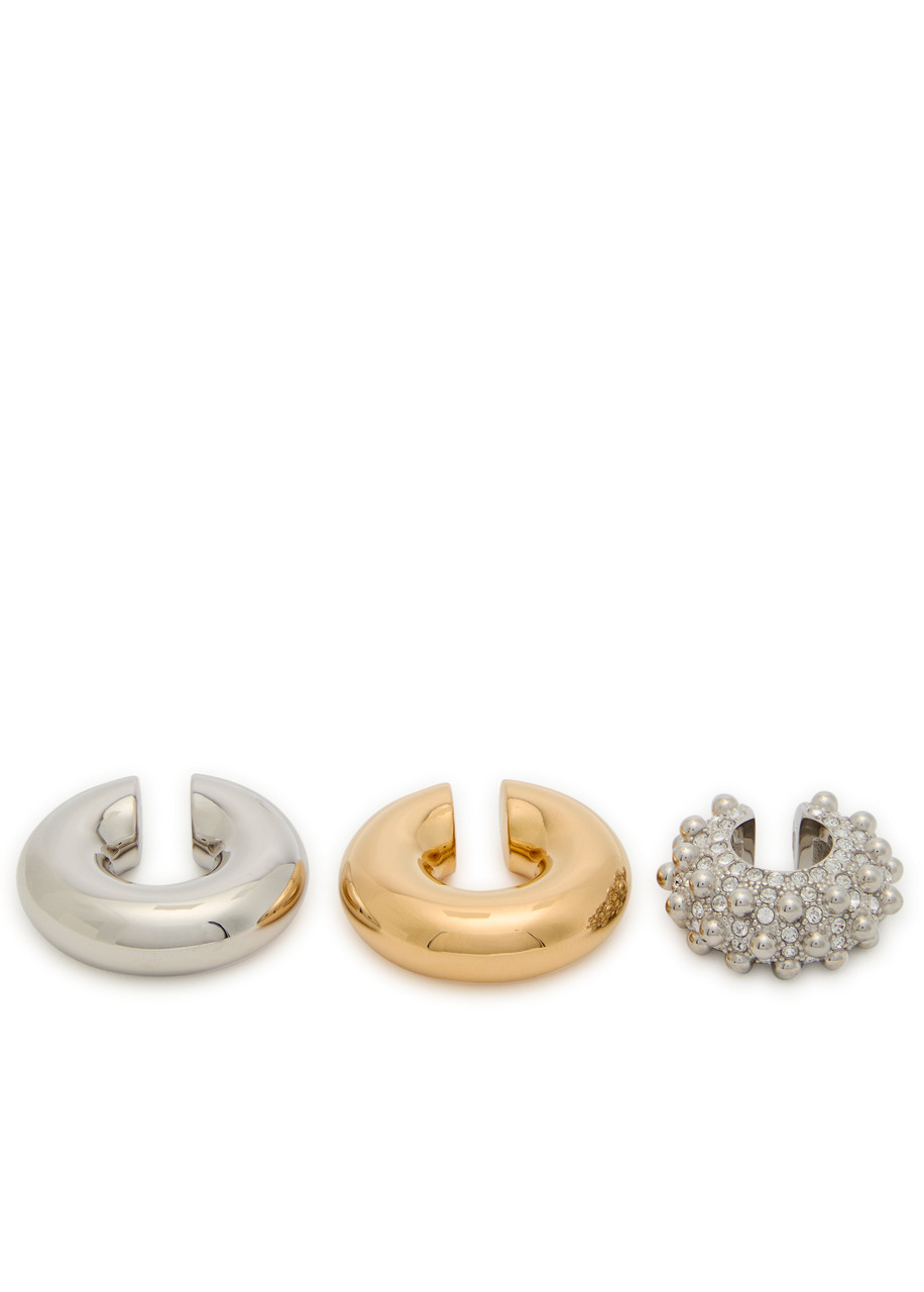 Rabanne Set Of 3 Assorted Ear Cuffs In Silver