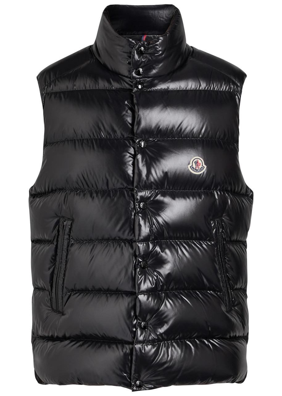 Moncler Tibb Quilted Glossed-shell Gilet In Black