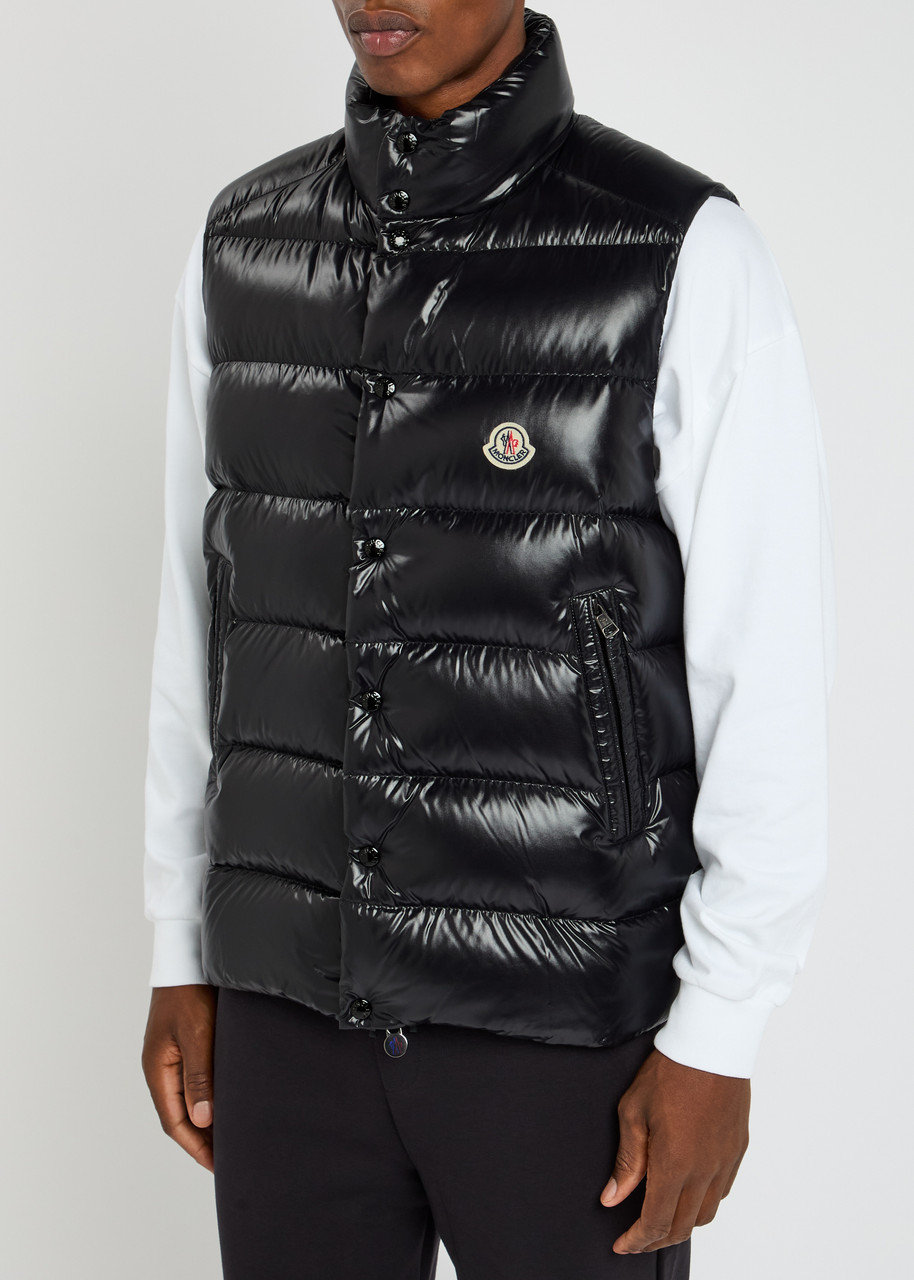 Moncler Tibb Quilted Glossed-shell Gilet In Black