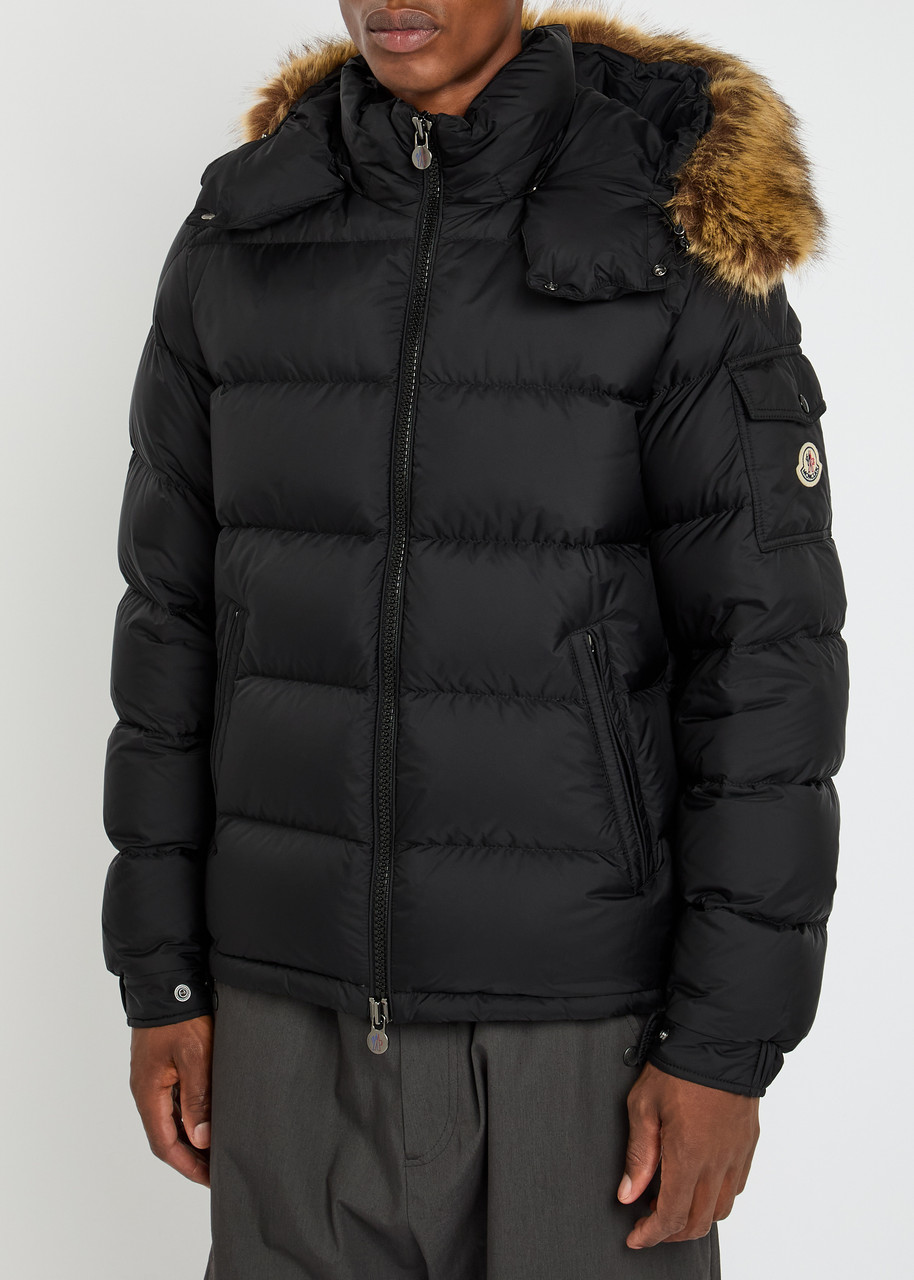 Moncler Maya Faux Fur-embellished Shell Jacket In Black