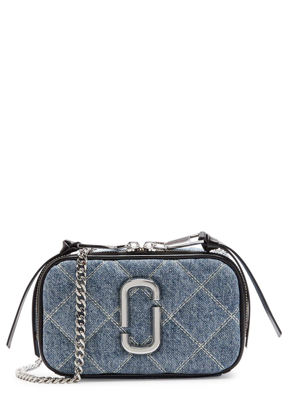Marc Jacobs Denim Softshot Quilted Chain Strap Bag In Blue
