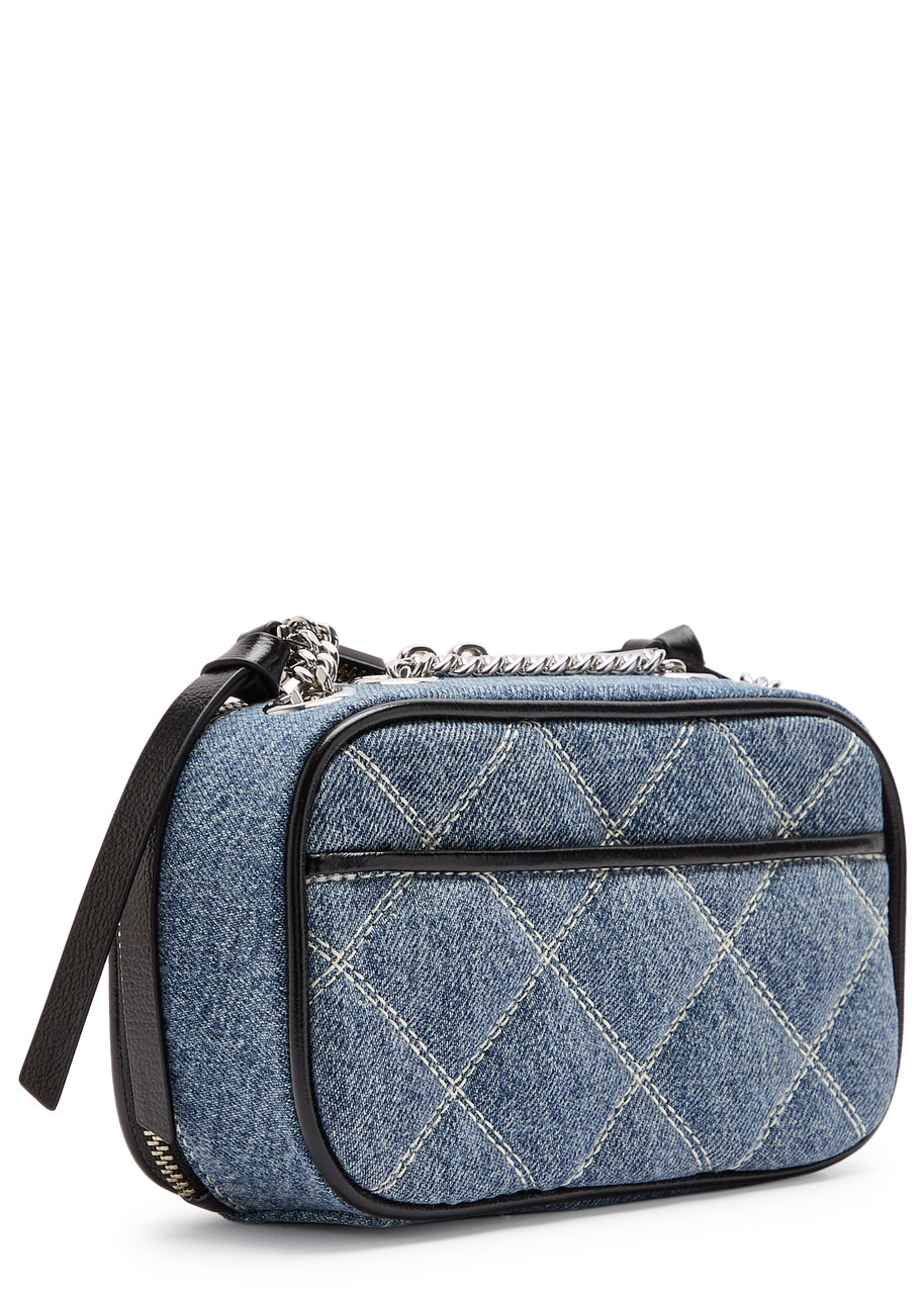 Marc Jacobs Denim Softshot Quilted Chain Strap Bag In Blue