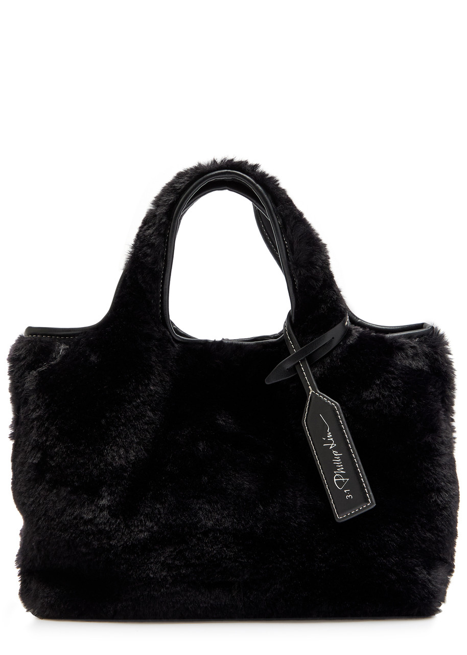 3.1 Phillip Lim Market Mini Faux Fur Tote In Black