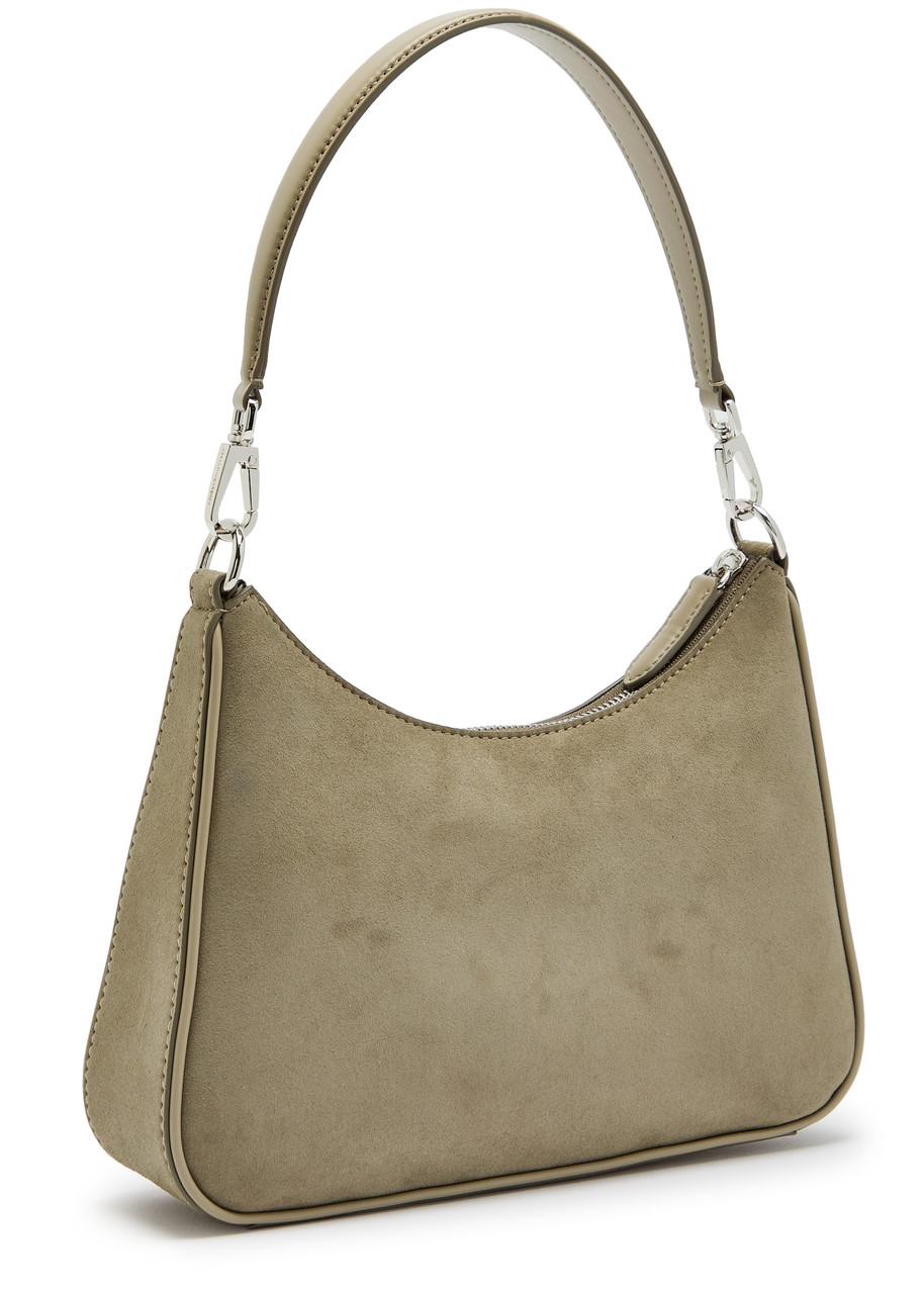 Stella Mccartney Hobo Faux Suede Cross-body Bag In Brown