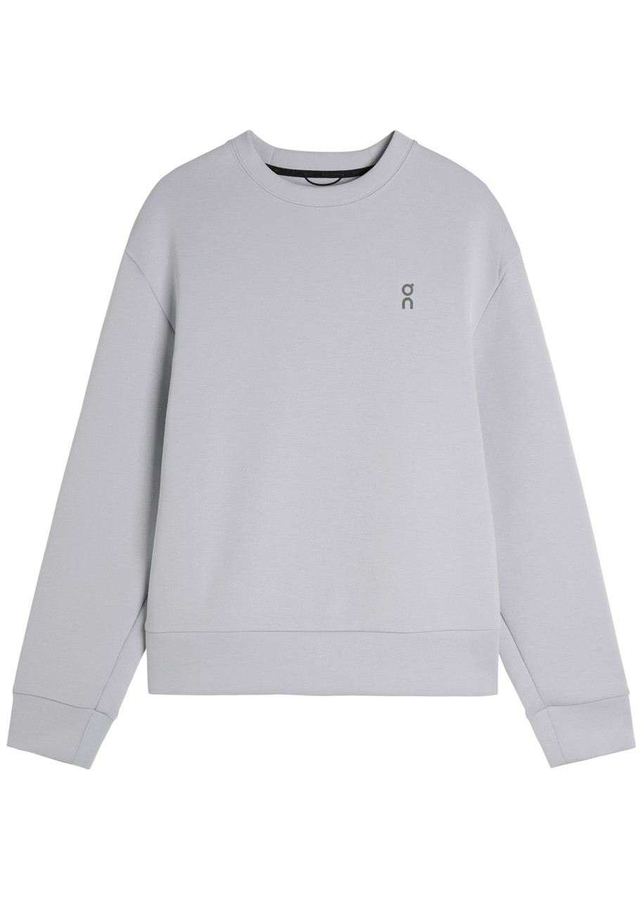 On Focus Tech Stretch-jersey Sweatshirt In Blue