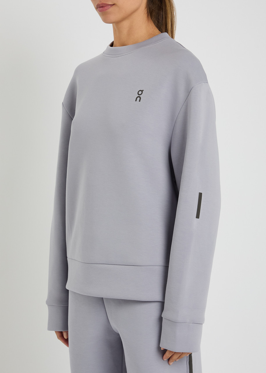 On Focus Tech Stretch-jersey Sweatshirt In Blue