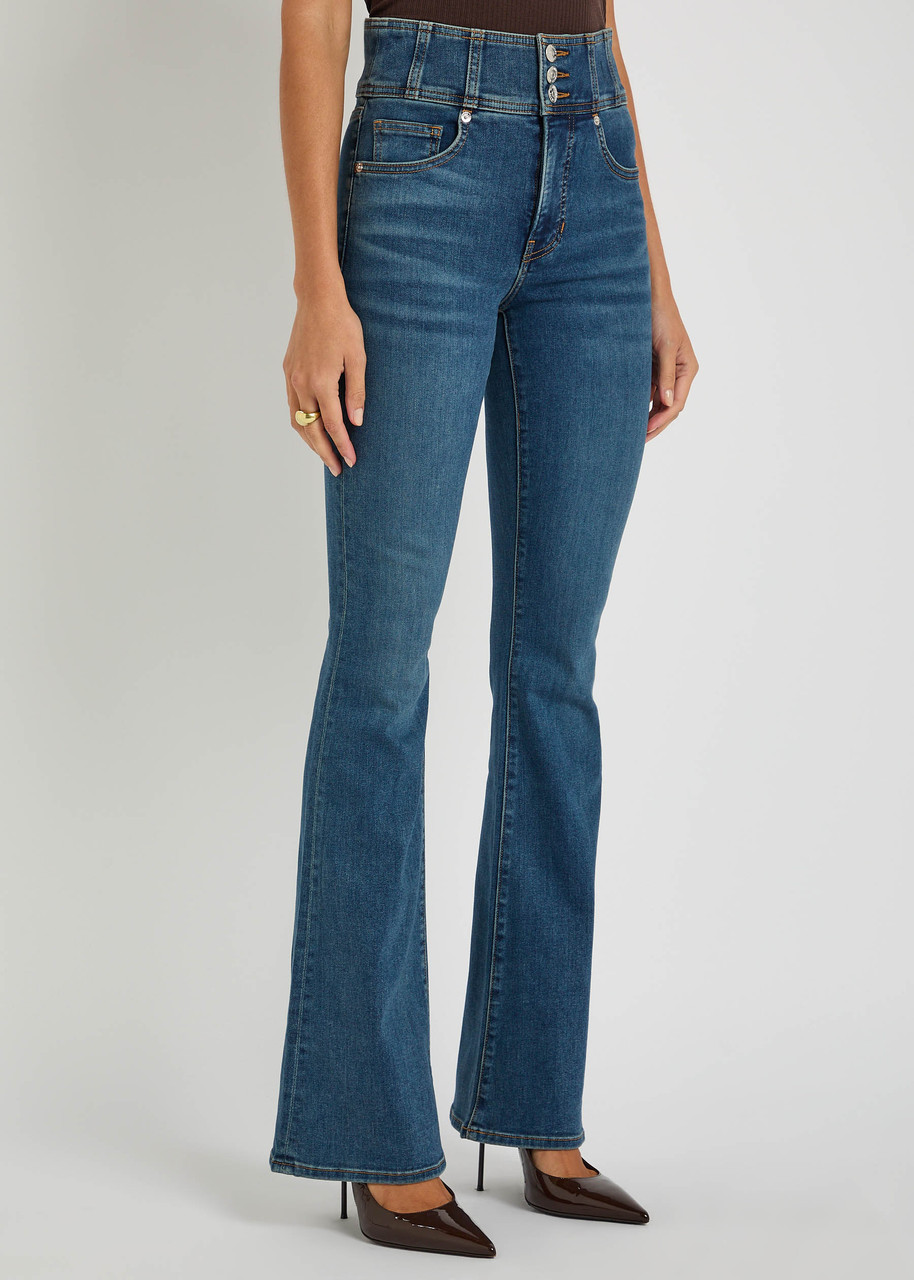 Veronica Beard Beverly Flared-leg Jeans In Blue