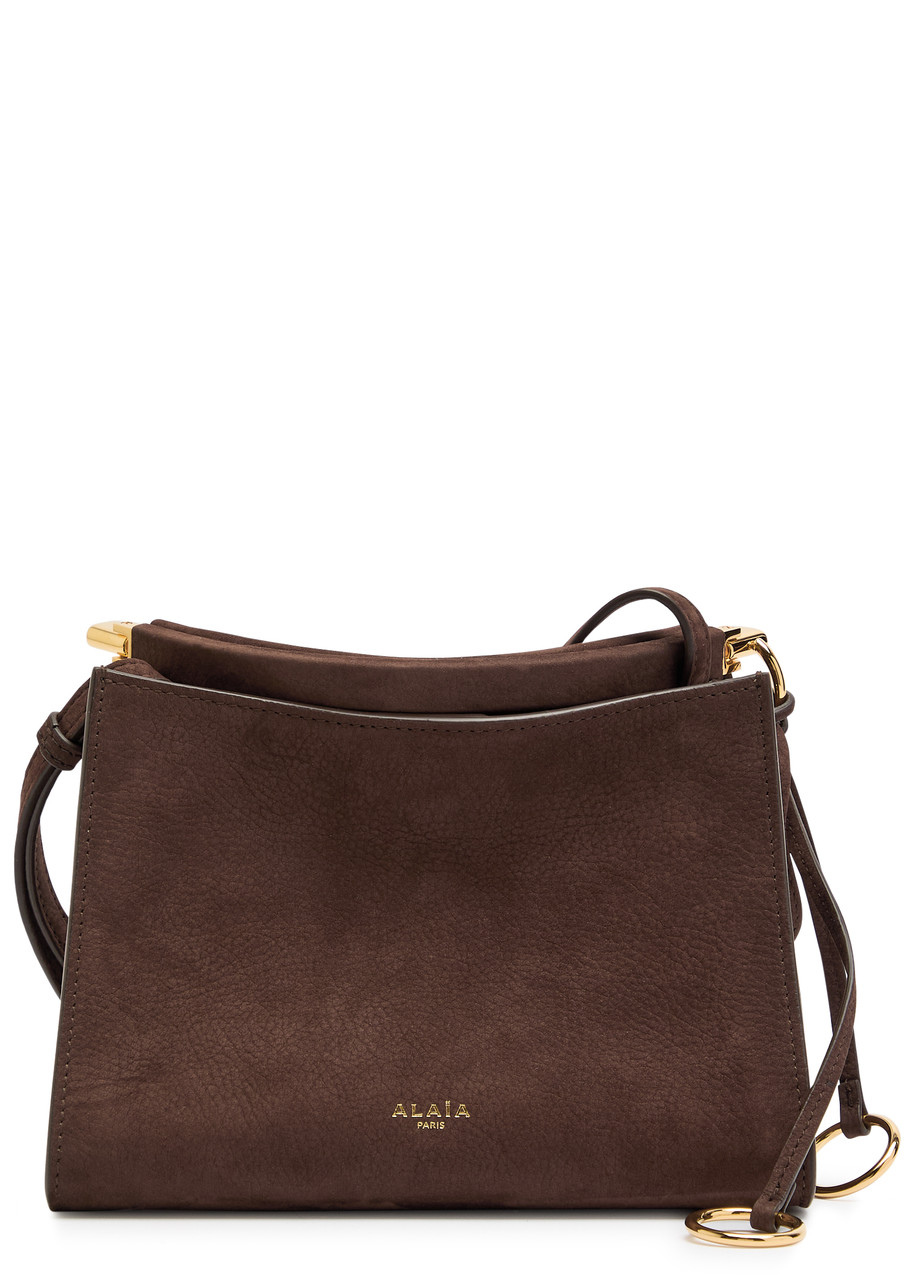 Alaïa Nubuck Small Shoulder Bag In Brown