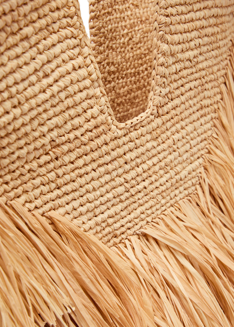 Zimmermann Goldentime Medium Raffia Tote Bag In Brown