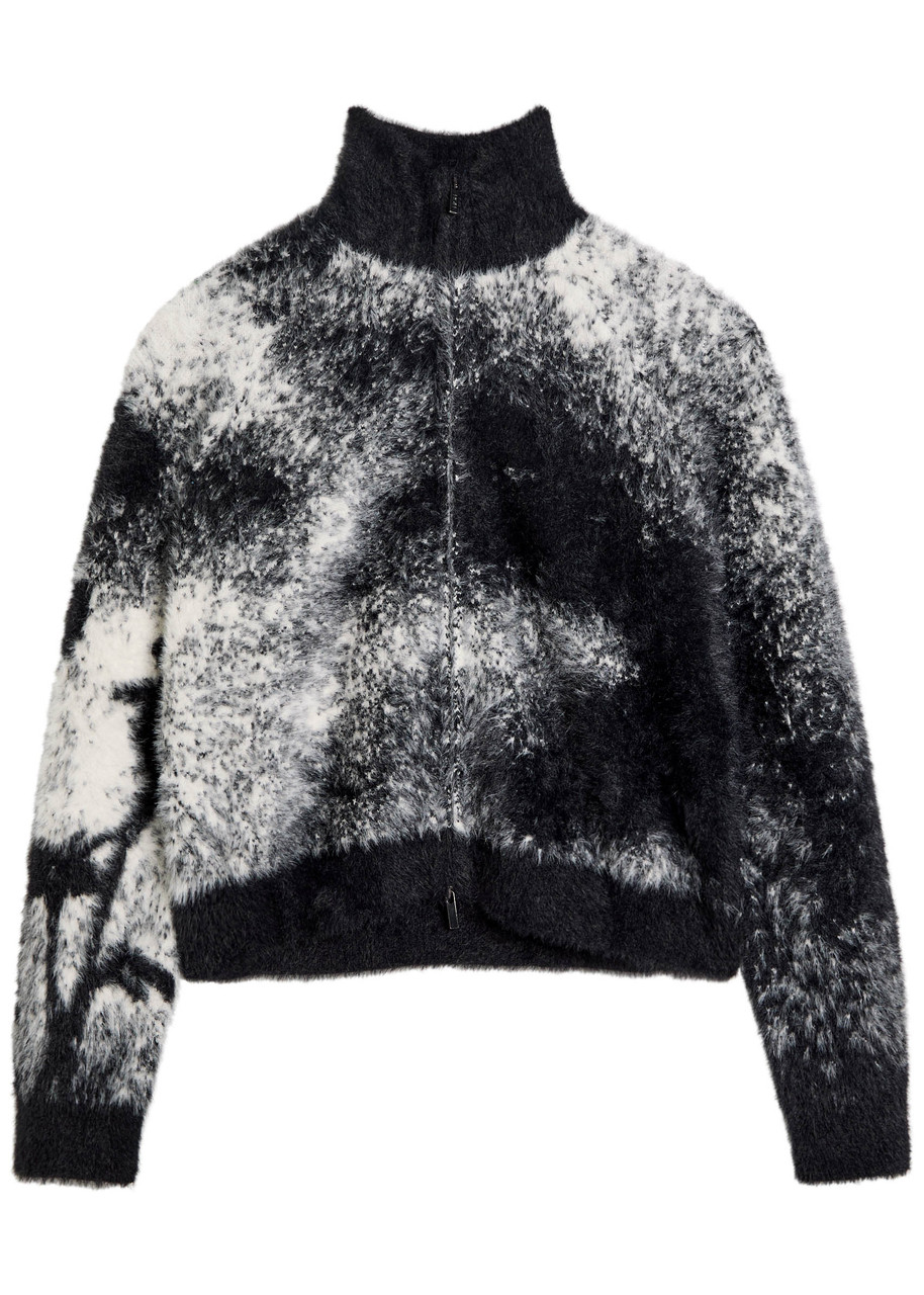 High Summon Up Brushed-knit Cardigan In Gray