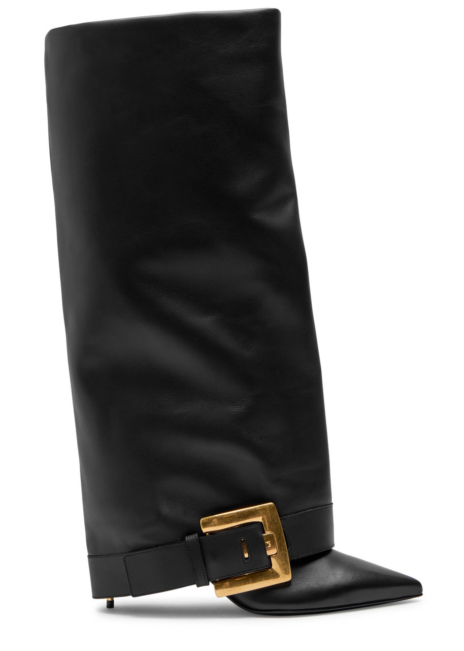 Balmain Anthem 95 Leather Knee-high Boots - Black - 38 (IT38 / UK5)
