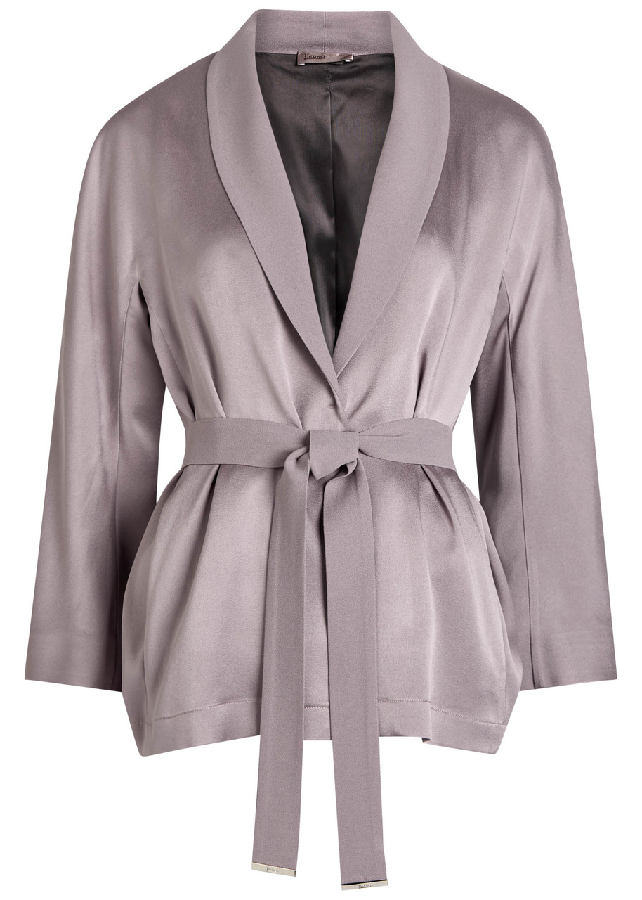 Herno Belted Crepe Blazer - Light Pink - 44 (UK12 / M)