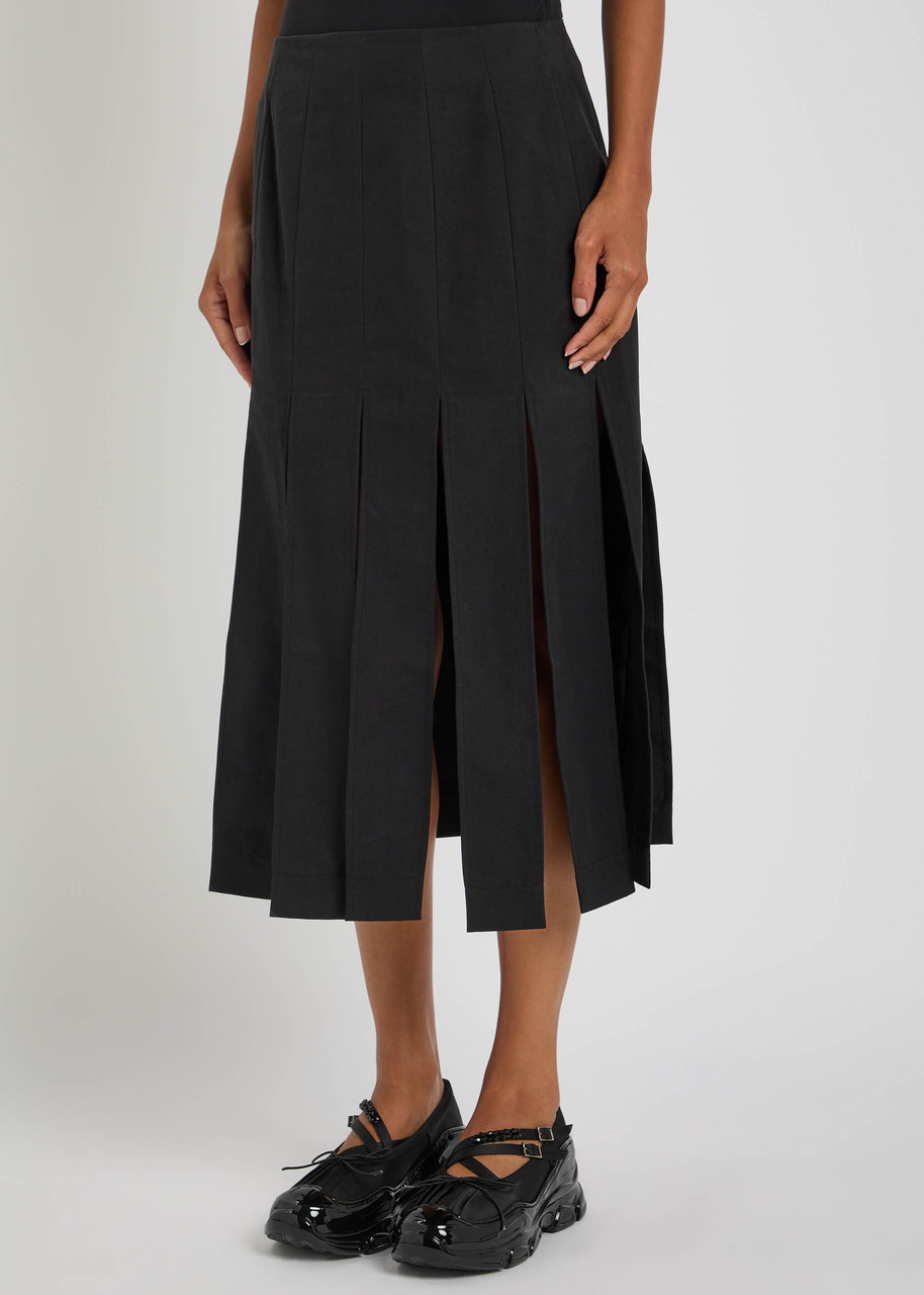 Simone Rocha Panelled Cotton-blend Skirt In Gray