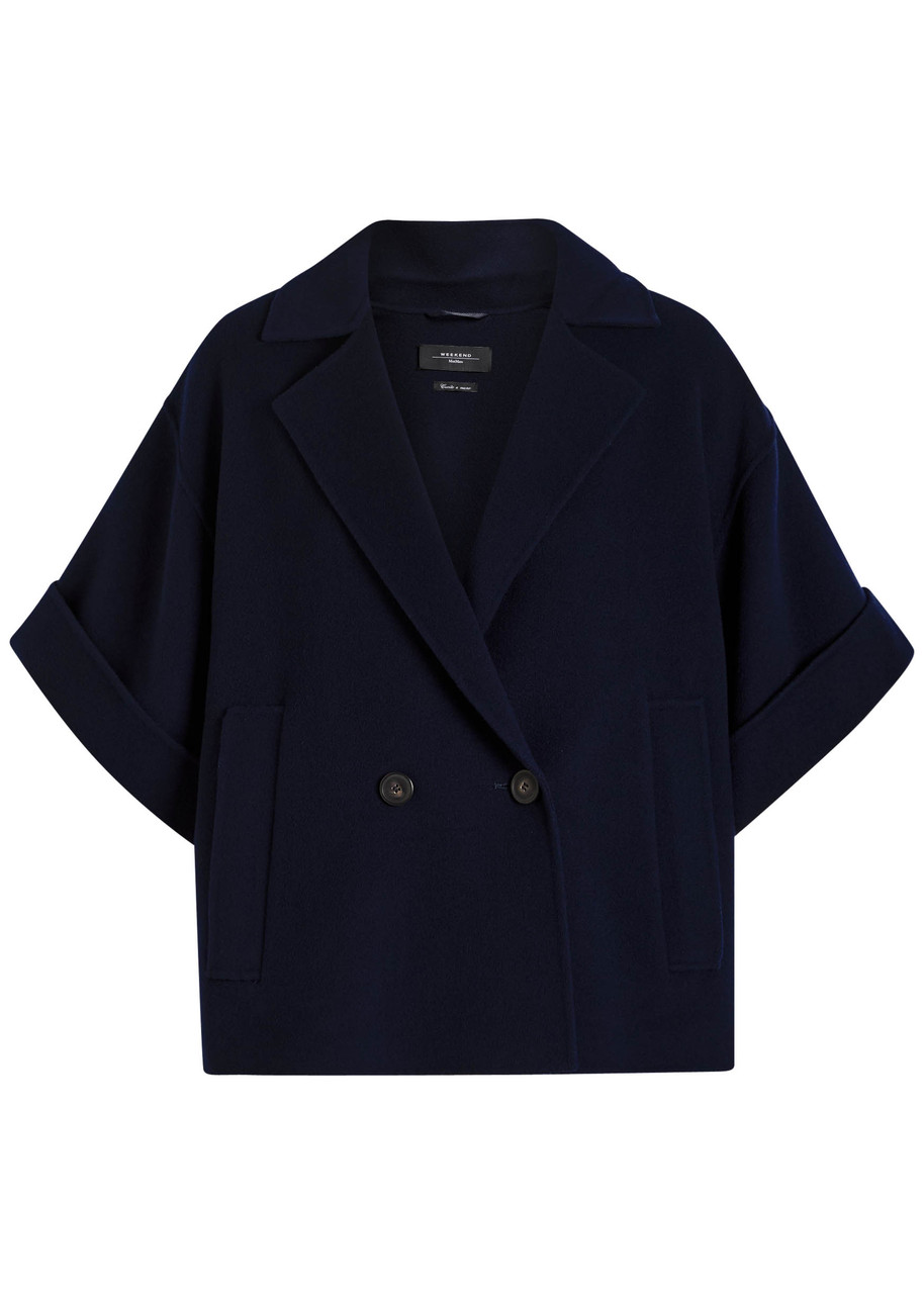 Weekend Max Mara Pera Double-breasted Wool Coat In Blue