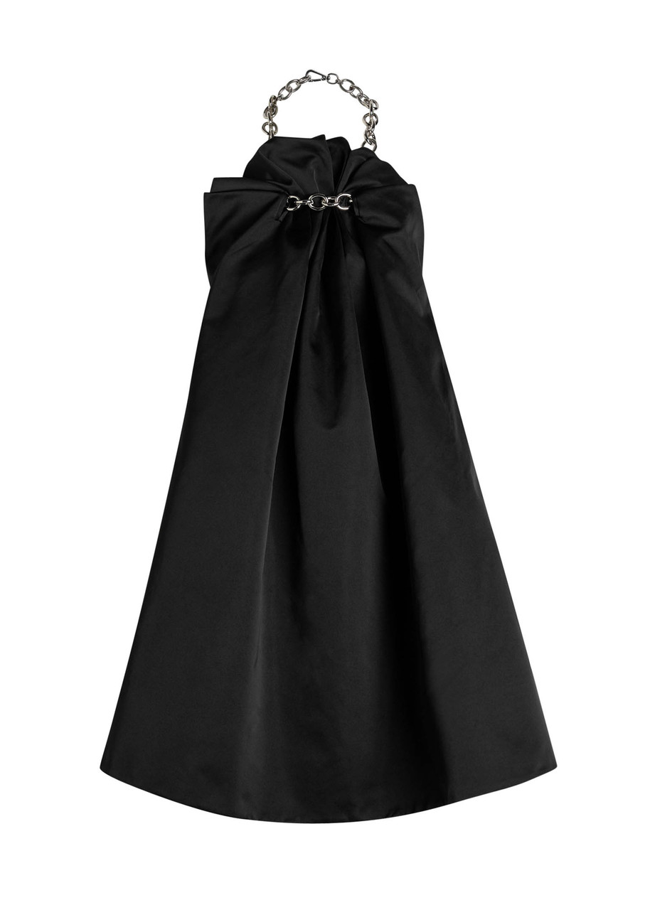 Simone Rocha Womens Black Ruched Balloon Woven Midi Dress In Black