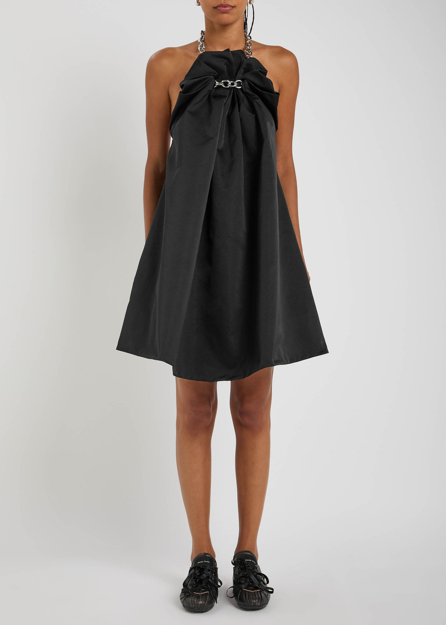 Simone Rocha Womens Black Ruched Balloon Woven Midi Dress In Black